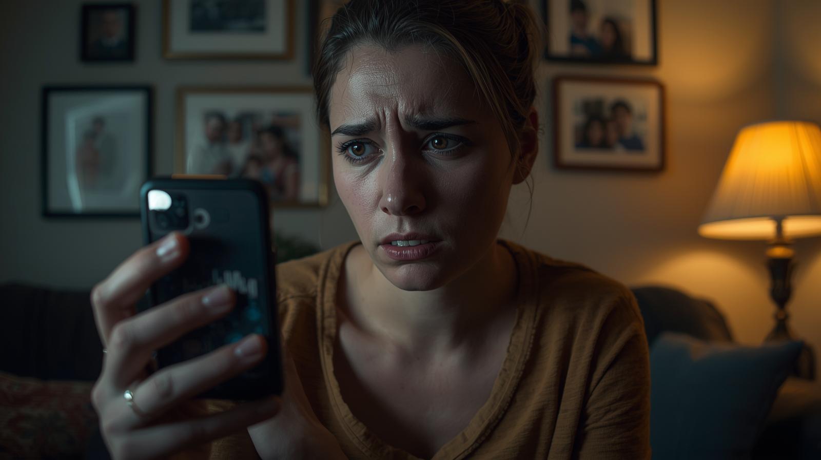 Panicked parent with phone