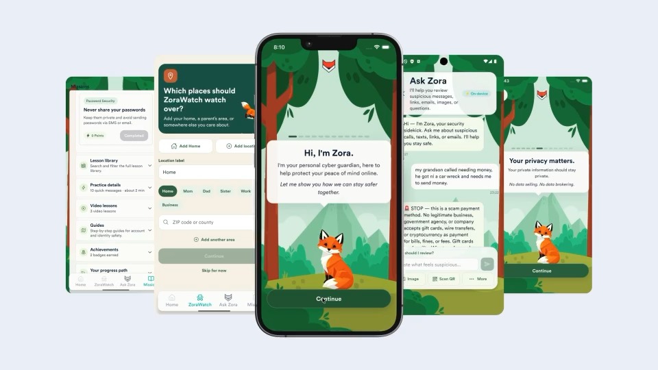 ZoraSafe Ask Zora screen explaining why a suspicious website is dangerous and recommending what to do next